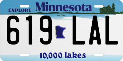 MN license plate 619LAL