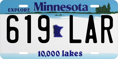 MN license plate 619LAR