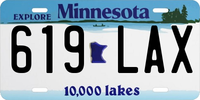 MN license plate 619LAX