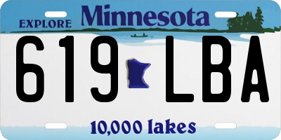 MN license plate 619LBA