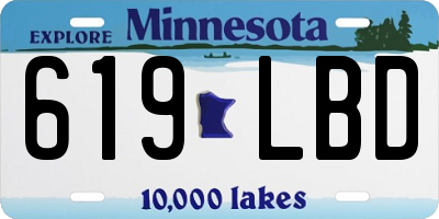 MN license plate 619LBD