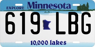 MN license plate 619LBG