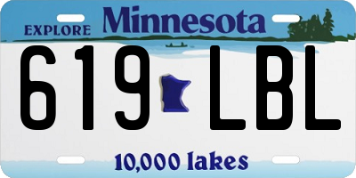 MN license plate 619LBL