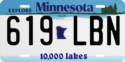 MN license plate 619LBN