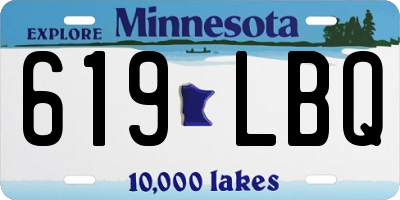 MN license plate 619LBQ