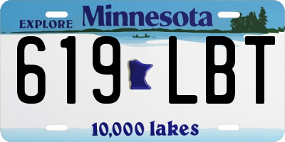 MN license plate 619LBT
