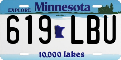 MN license plate 619LBU