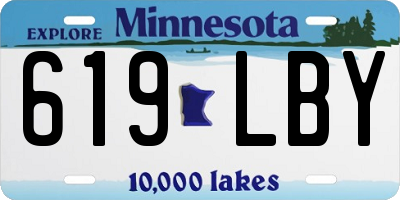 MN license plate 619LBY