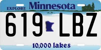 MN license plate 619LBZ