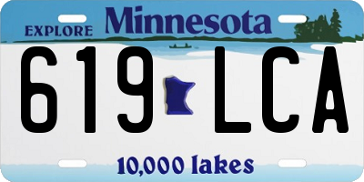 MN license plate 619LCA