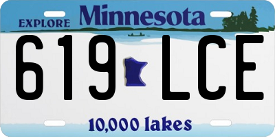 MN license plate 619LCE
