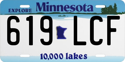 MN license plate 619LCF