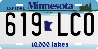 MN license plate 619LCO