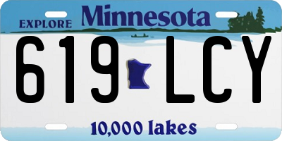 MN license plate 619LCY