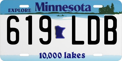MN license plate 619LDB