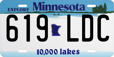 MN license plate 619LDC