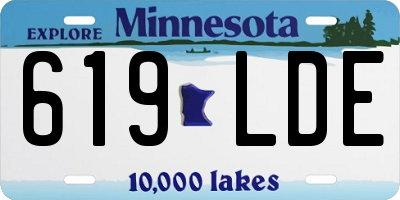 MN license plate 619LDE