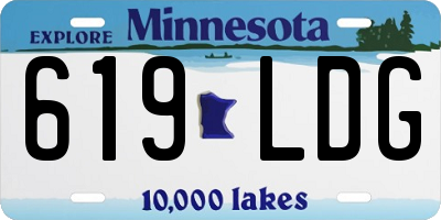 MN license plate 619LDG