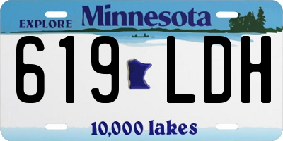 MN license plate 619LDH