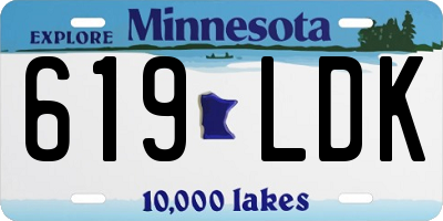 MN license plate 619LDK