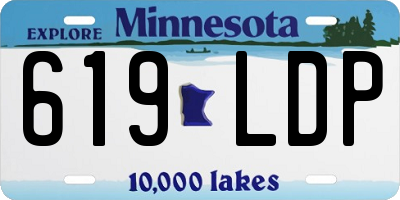 MN license plate 619LDP
