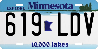 MN license plate 619LDV