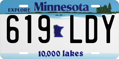 MN license plate 619LDY