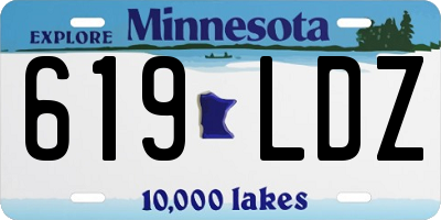 MN license plate 619LDZ
