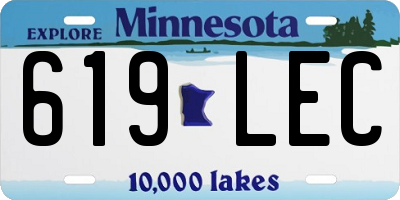 MN license plate 619LEC