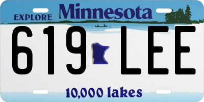 MN license plate 619LEE