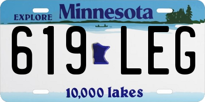 MN license plate 619LEG