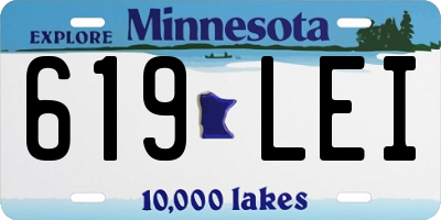 MN license plate 619LEI
