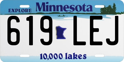 MN license plate 619LEJ