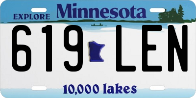 MN license plate 619LEN