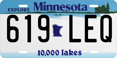 MN license plate 619LEQ