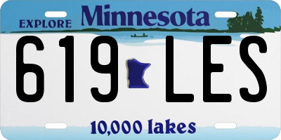 MN license plate 619LES