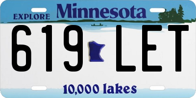 MN license plate 619LET