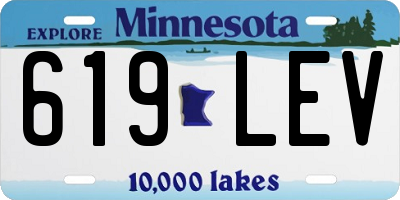 MN license plate 619LEV