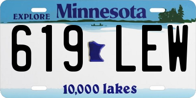 MN license plate 619LEW