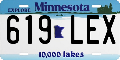 MN license plate 619LEX