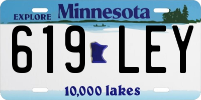 MN license plate 619LEY