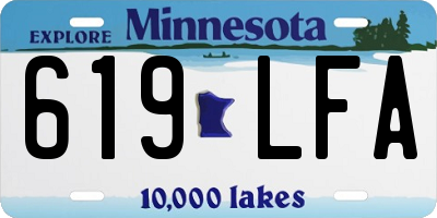 MN license plate 619LFA