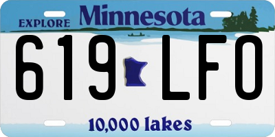 MN license plate 619LFO