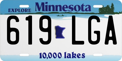 MN license plate 619LGA