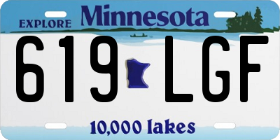 MN license plate 619LGF