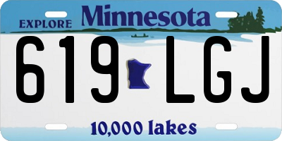 MN license plate 619LGJ