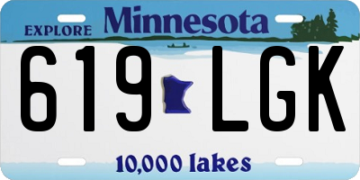 MN license plate 619LGK