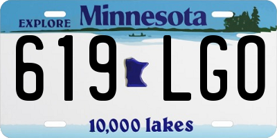 MN license plate 619LGO