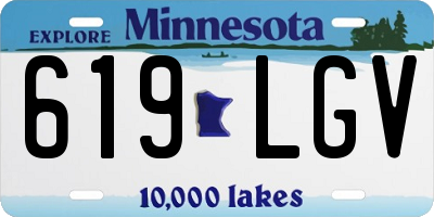 MN license plate 619LGV