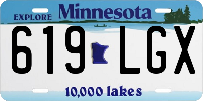 MN license plate 619LGX